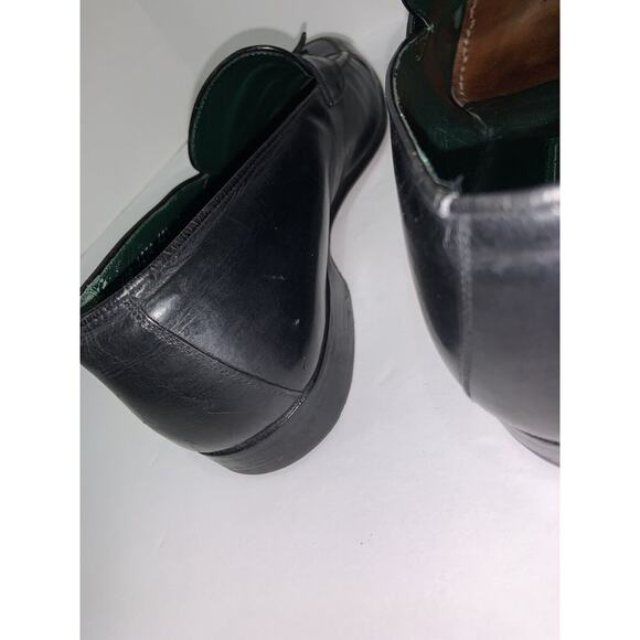 GUCCI VINTAGE GG TASSELS BLACK LEATHER MEN LOAFERS SHOES SIZE 42.5 D US - Picture 4 of 9